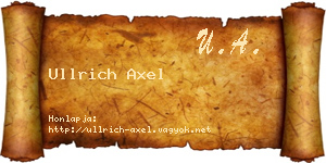 Ullrich Axel névjegykártya